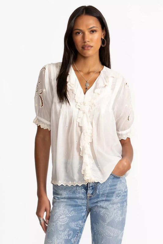 Johnny Was ANETTE RUFFLE BLOUSE