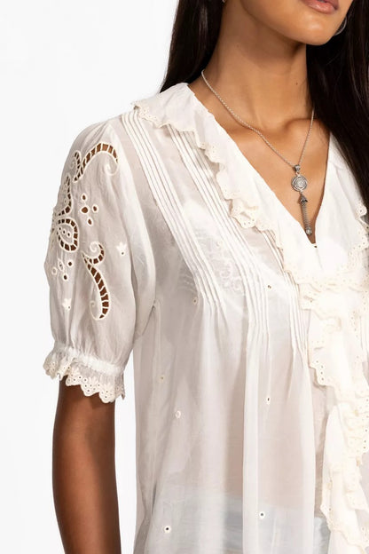 Johnny Was ANETTE RUFFLE BLOUSE