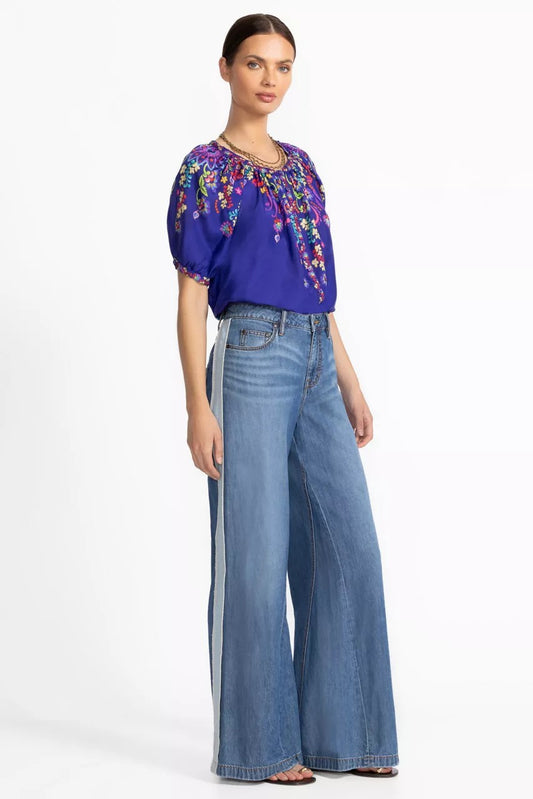 Johnny Was THE BLANKET STITCH WIDE LEG JEAN