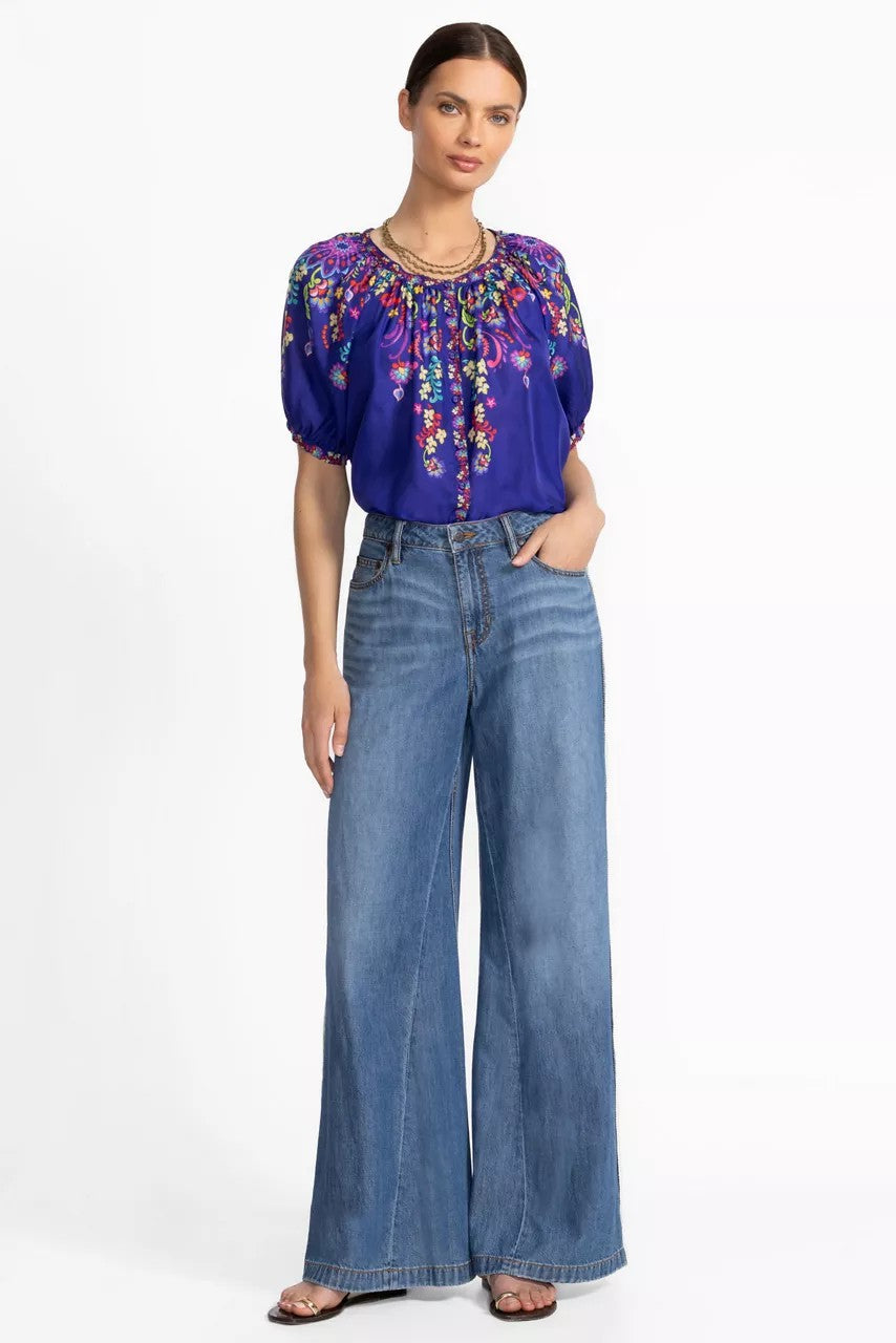 Johnny Was THE BLANKET STITCH WIDE LEG JEAN