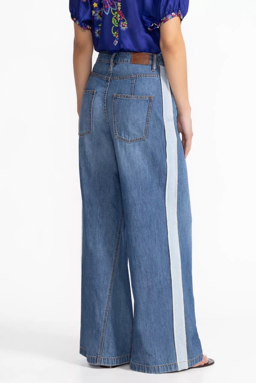 Johnny Was THE BLANKET STITCH WIDE LEG JEAN