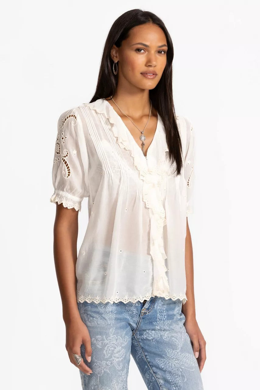 Johnny Was ANETTE RUFFLE BLOUSE