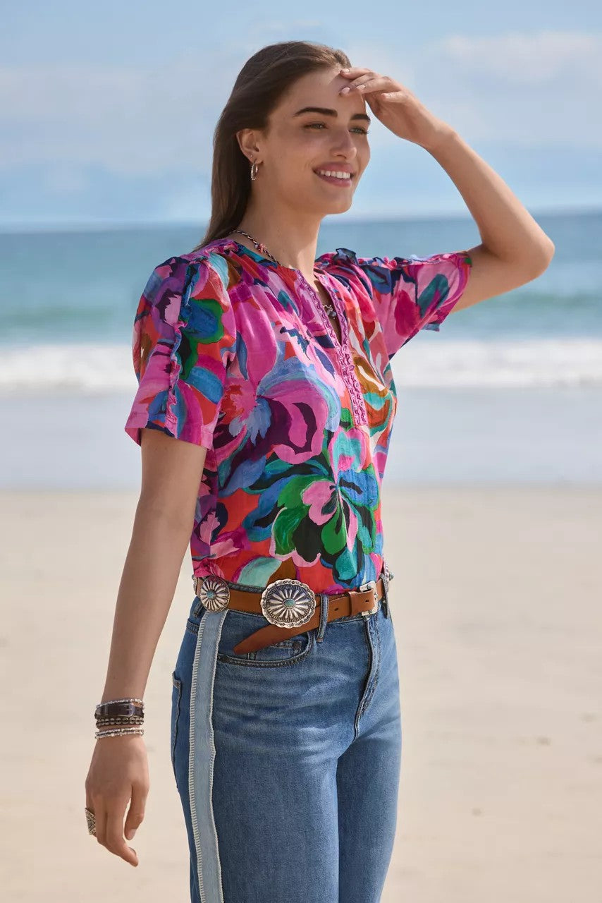 Johnny Was RUFFLE SEAM TOP