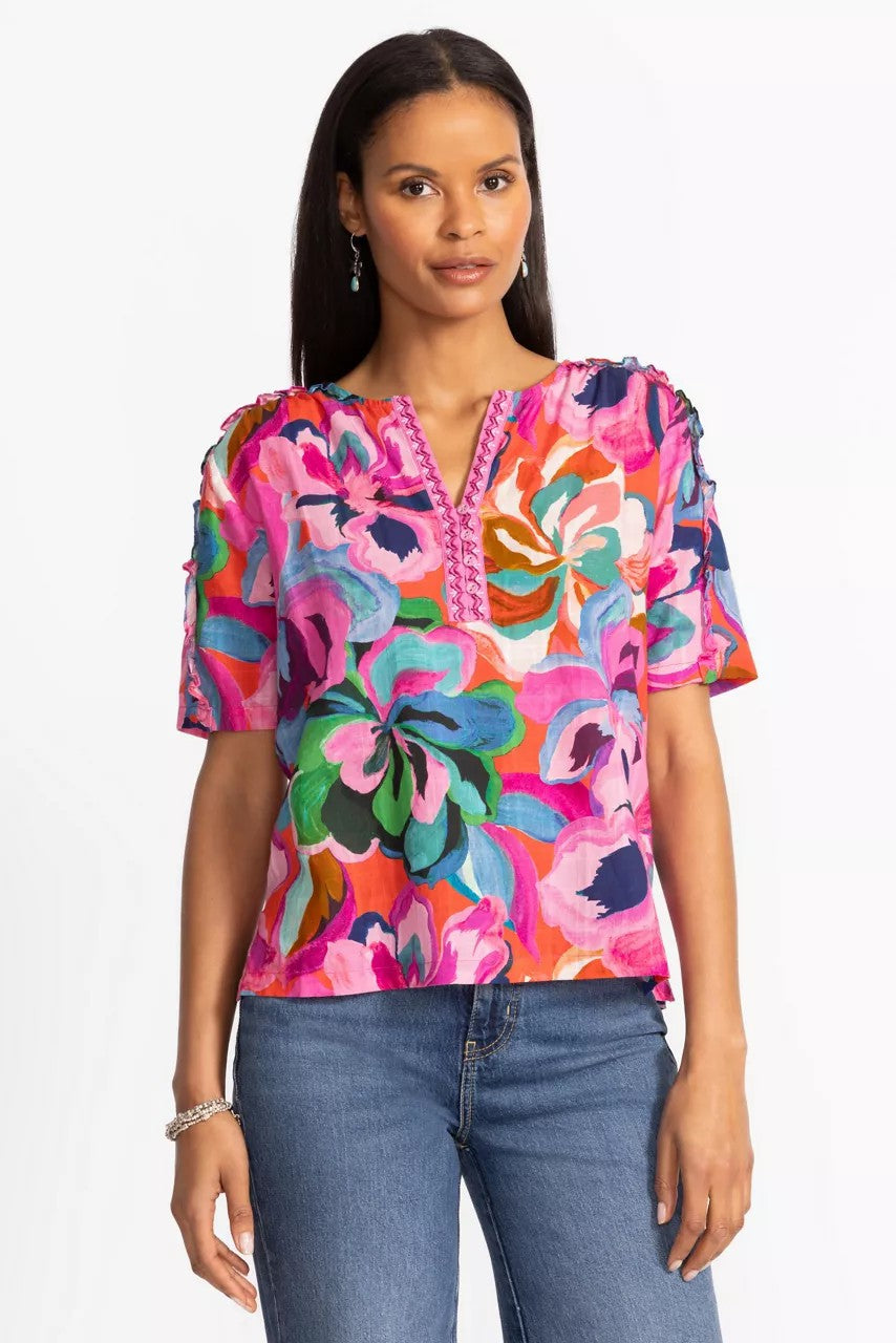 Johnny Was RUFFLE SEAM TOP