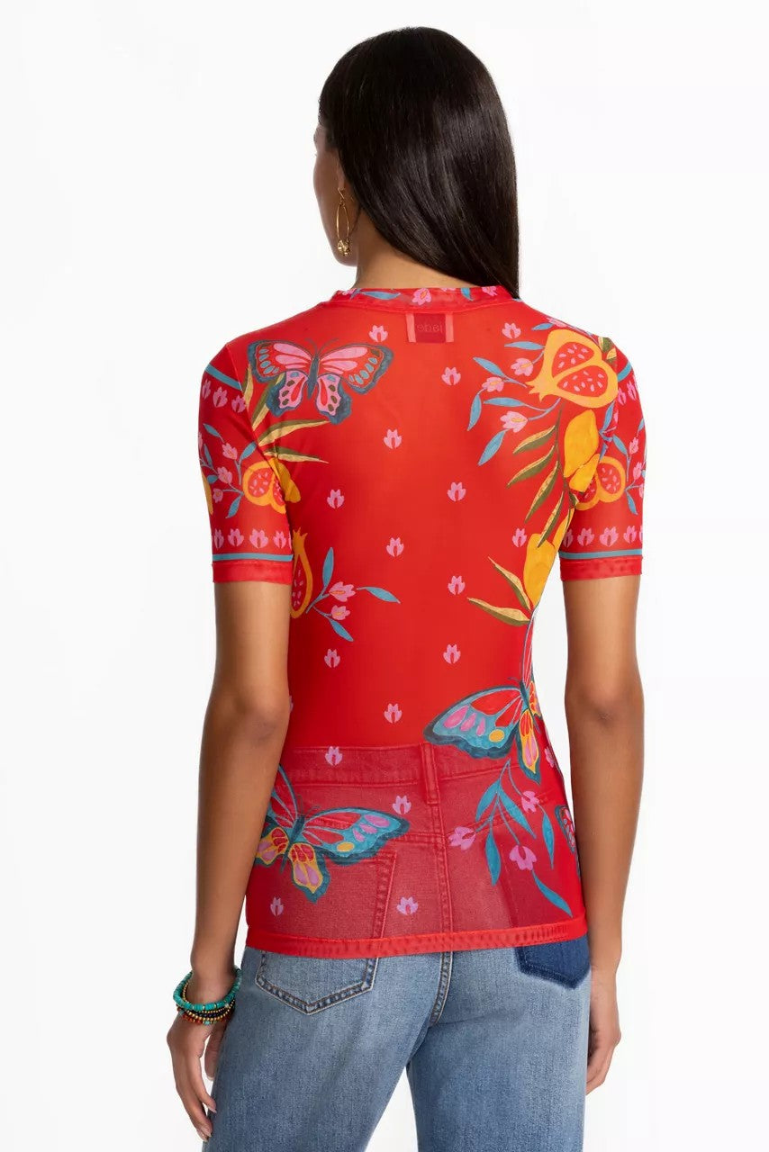 Johnny Was ELEANOR SHORT SLEEVE MESH TEE