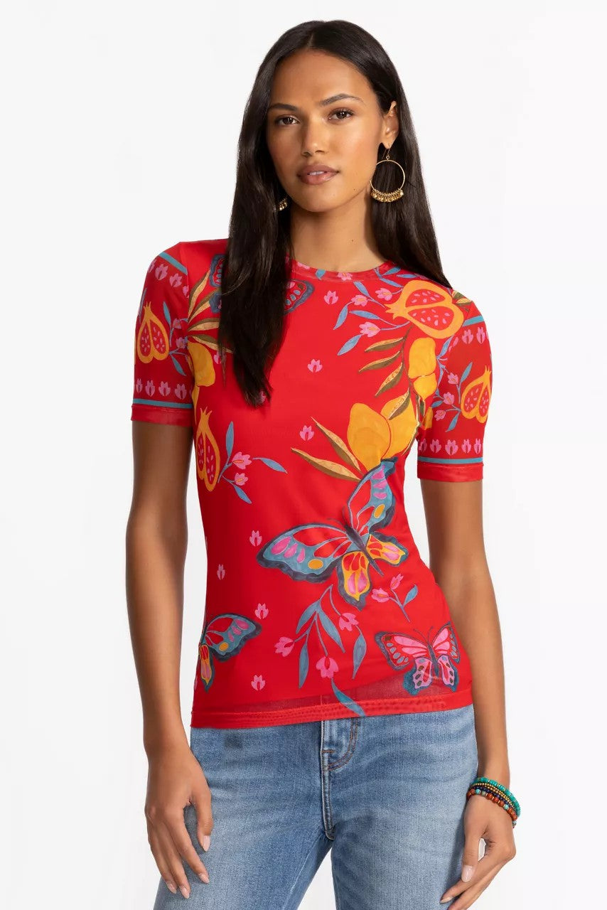 Johnny Was ELEANOR SHORT SLEEVE MESH TEE