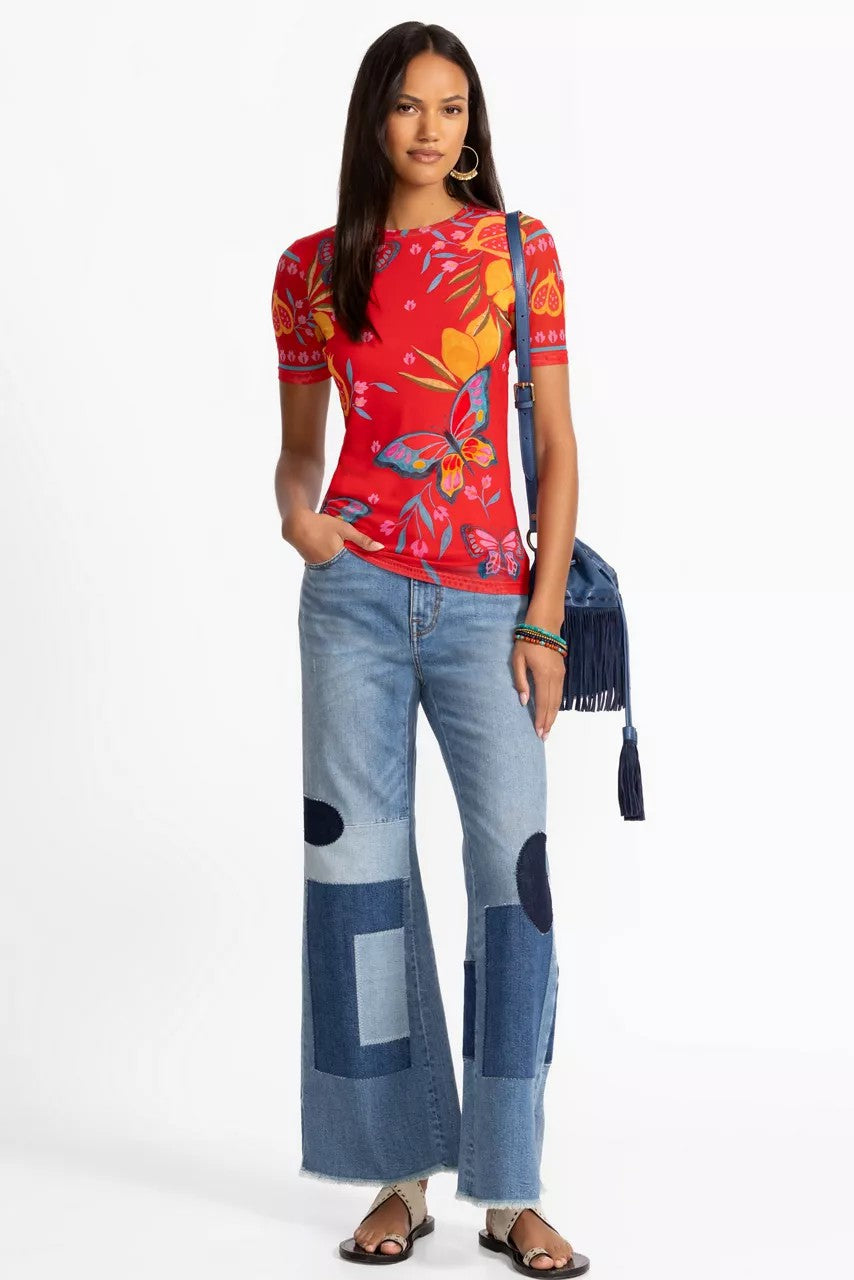 Johnny Was ELEANOR SHORT SLEEVE MESH TEE