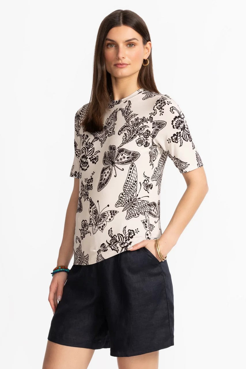 Johnny Was THE JANIE FAVORITE FITTED ELBOW SLEEVE TEE