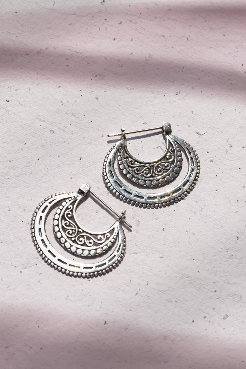 Johnny Was AMAZING CURVE HOOP EARRINGS