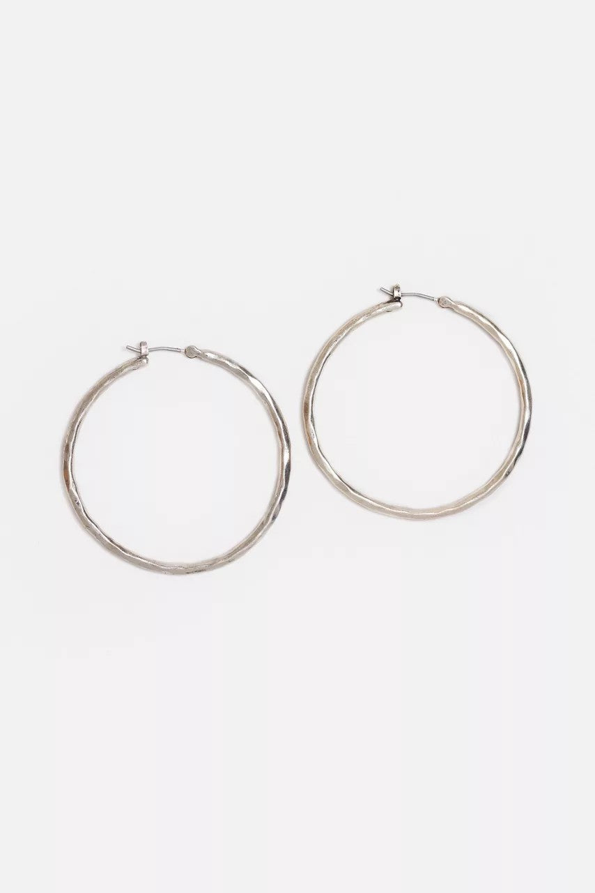Johnny Was HAMMERED METAL HOOP EARRING
