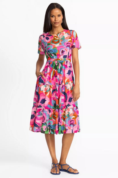 Johnny Was SMOCKED TIER DRESS