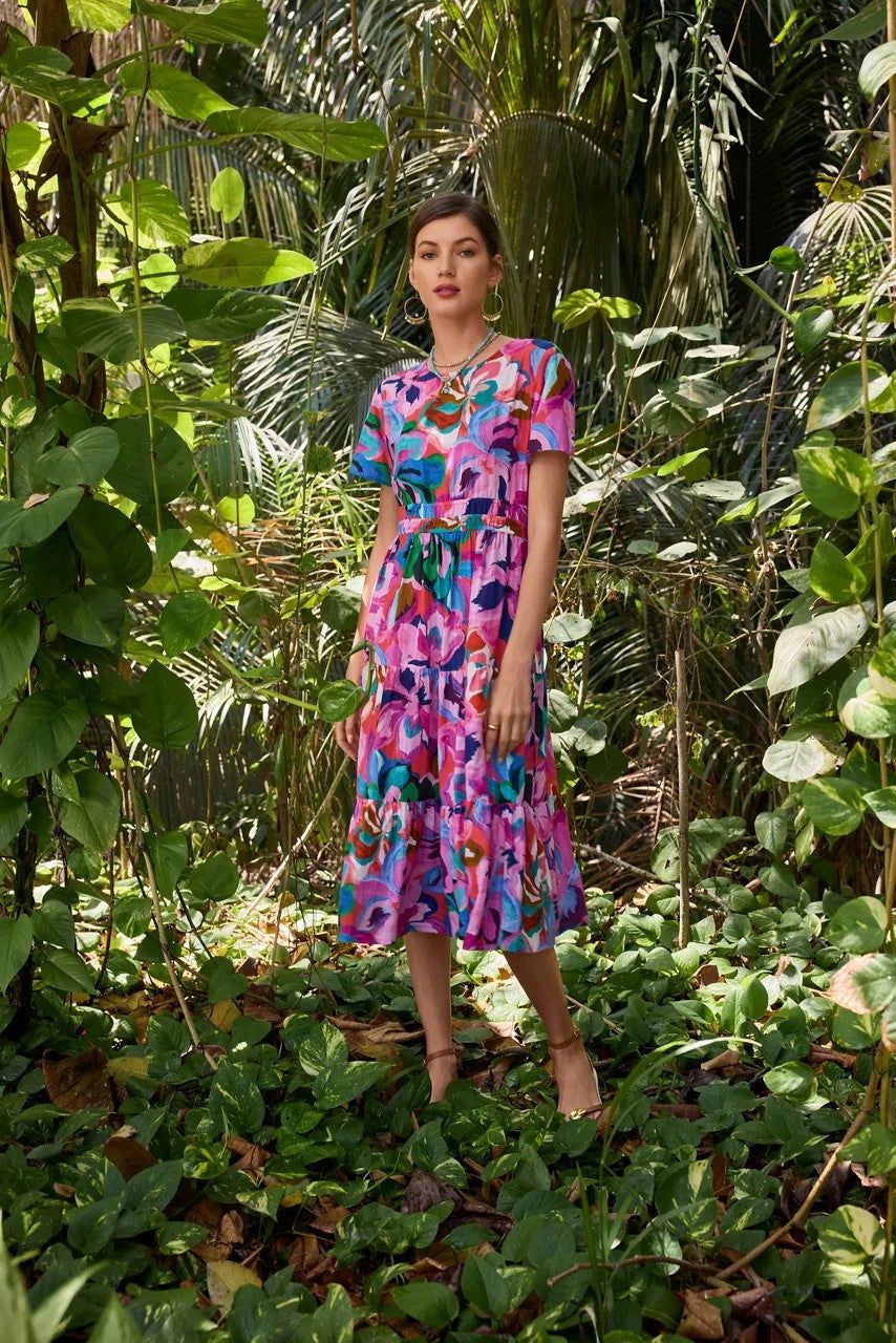 Johnny Was SMOCKED TIER DRESS