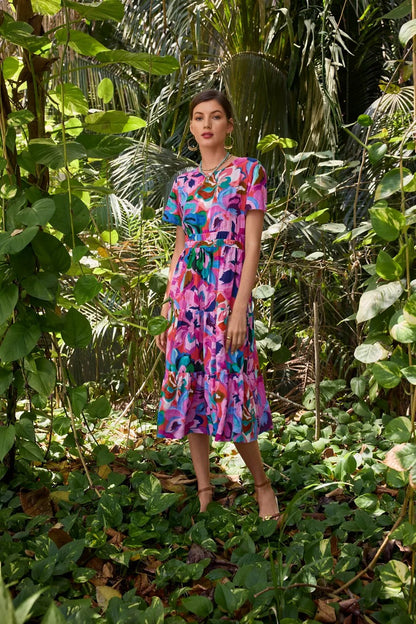 Johnny Was SMOCKED TIER DRESS
