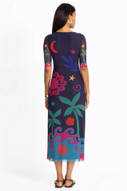 Johnny Was ASTRID MESH MIDI DRESS