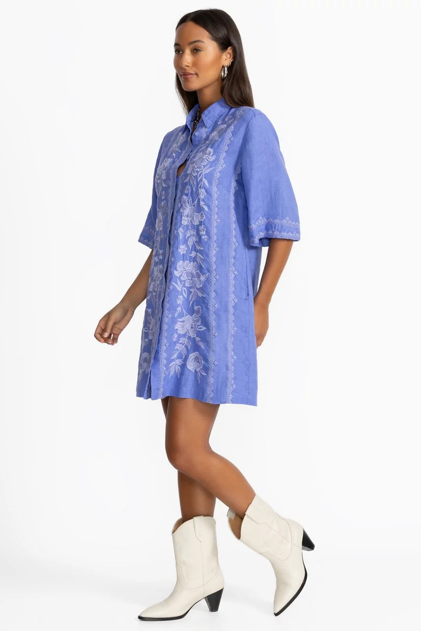 Johnny Was KIMONO SLEEVE LINEN SHIRT DRESS
