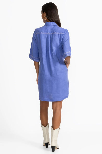 Johnny Was KIMONO SLEEVE LINEN SHIRT DRESS