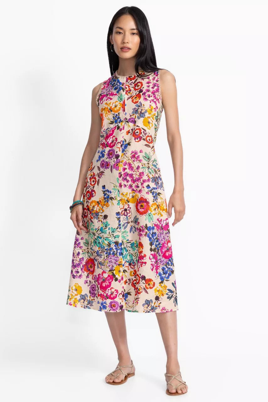 Johnny Was LINEN CHEVRON TANK DRESS