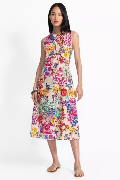 Johnny Was LINEN CHEVRON TANK DRESS