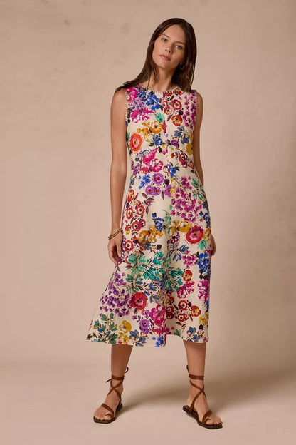 Johnny Was LINEN CHEVRON TANK DRESS
