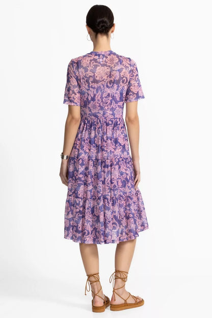Johnny Was FLORENTINA MESH TIERED DRESS