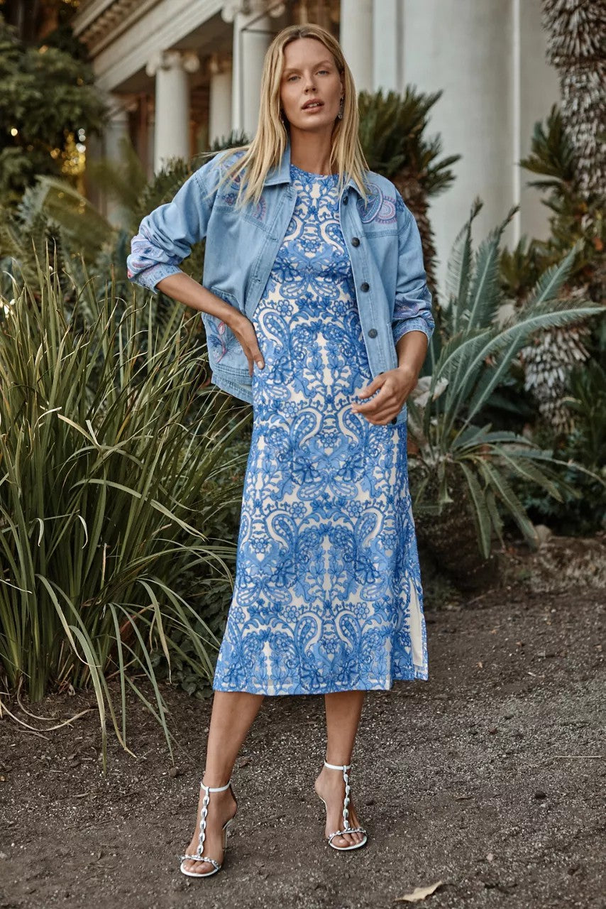 Johnny Was WYNIFRED MESH MIDI DRESS