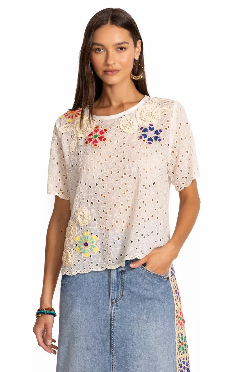 Johnny Was NYDIA APPLIQUE TOP