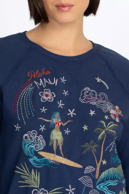 Johnny Was Hawaii Raglan Sweatshirt