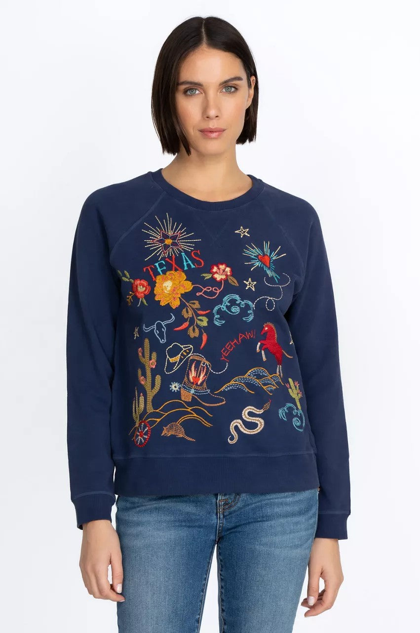 Johnny Was Texas Raglan Sweatshirt