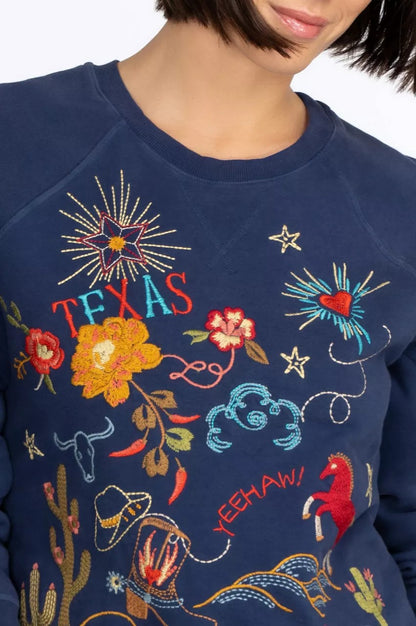 Johnny Was Texas Raglan Sweatshirt