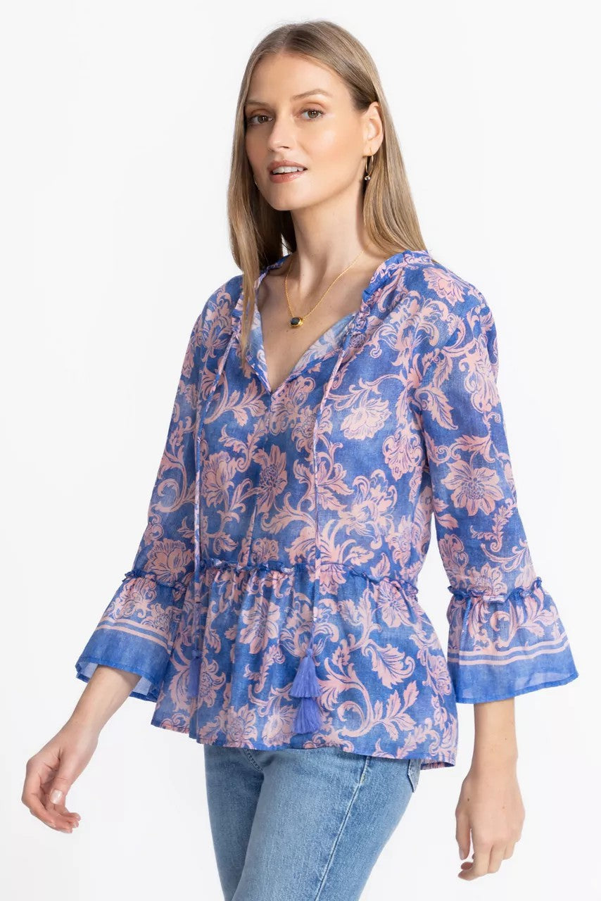 Johnny Was FLORENTINA RUFFLE LAKE BLOUSE