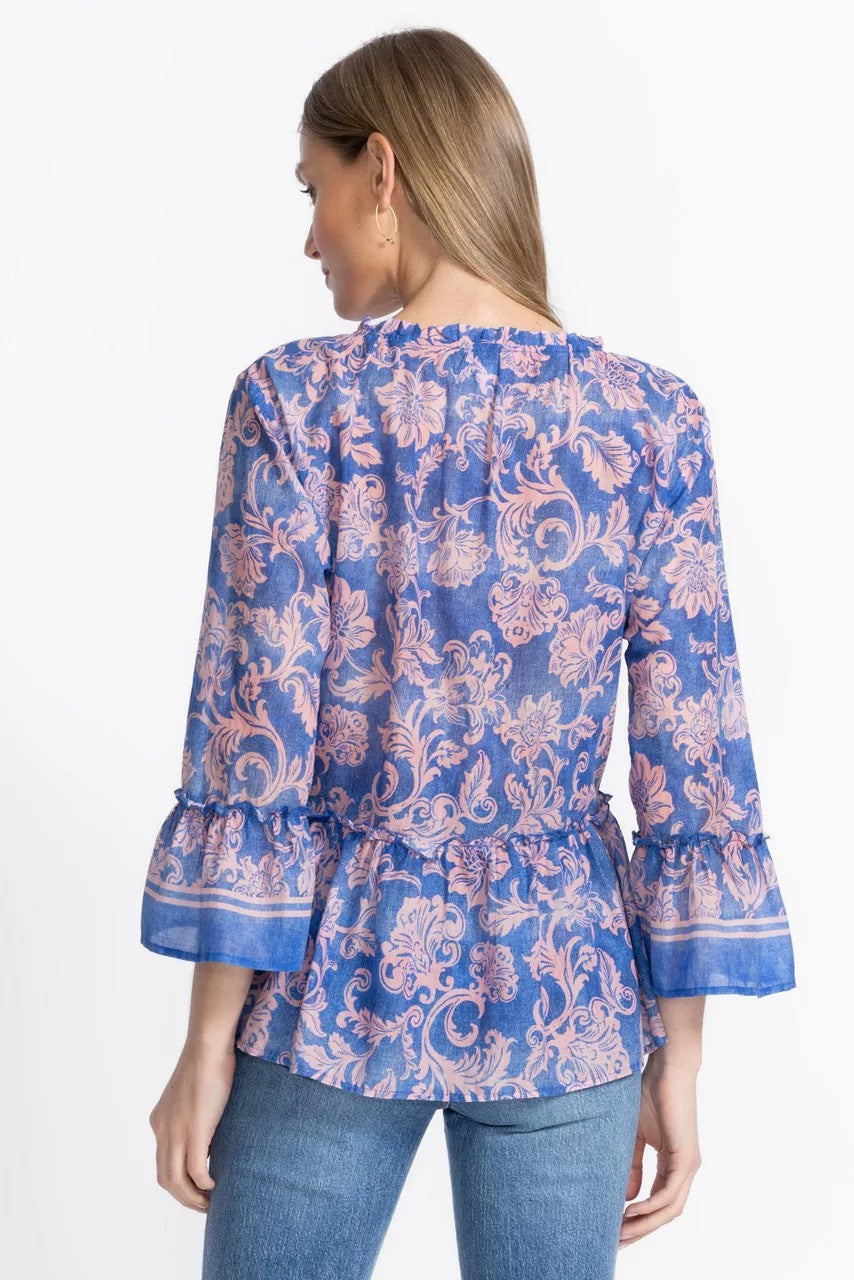 Johnny Was FLORENTINA RUFFLE LAKE BLOUSE