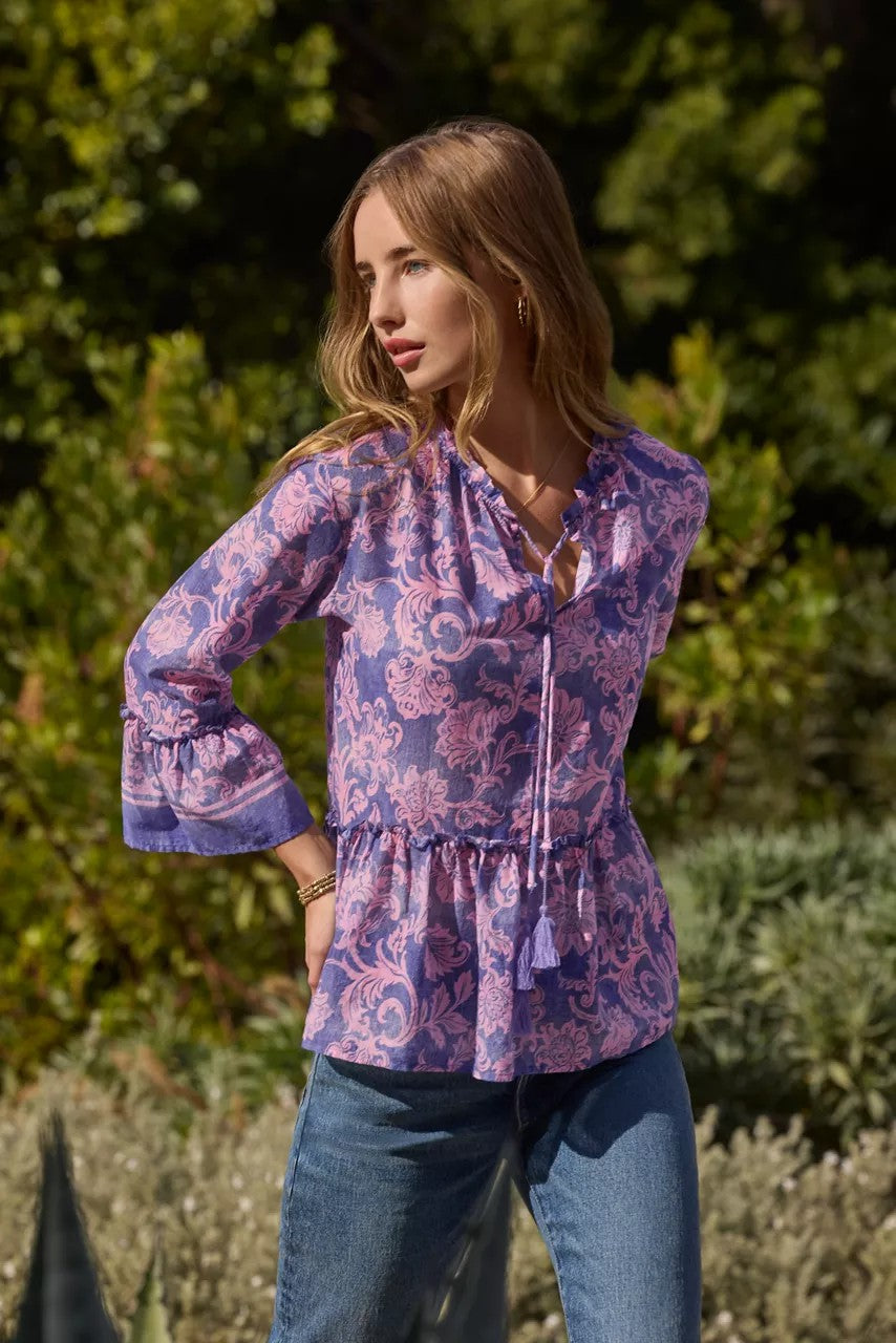 Johnny Was FLORENTINA RUFFLE LAKE BLOUSE