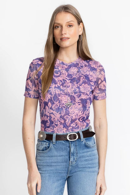 Johnny Was ELEANOR SHORT SLEEVE MESH TEE