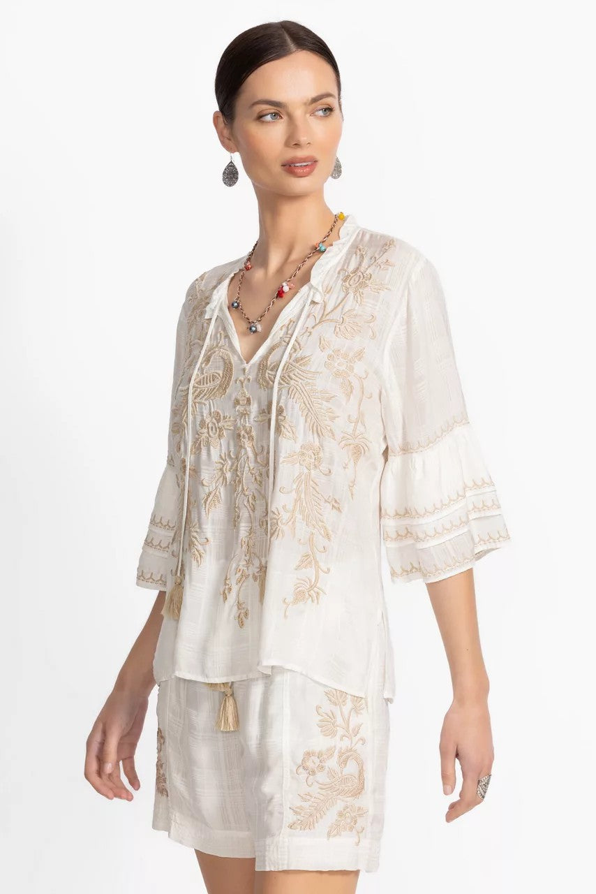 Johnny Was RUFFLE SLEEVE BLOUSE