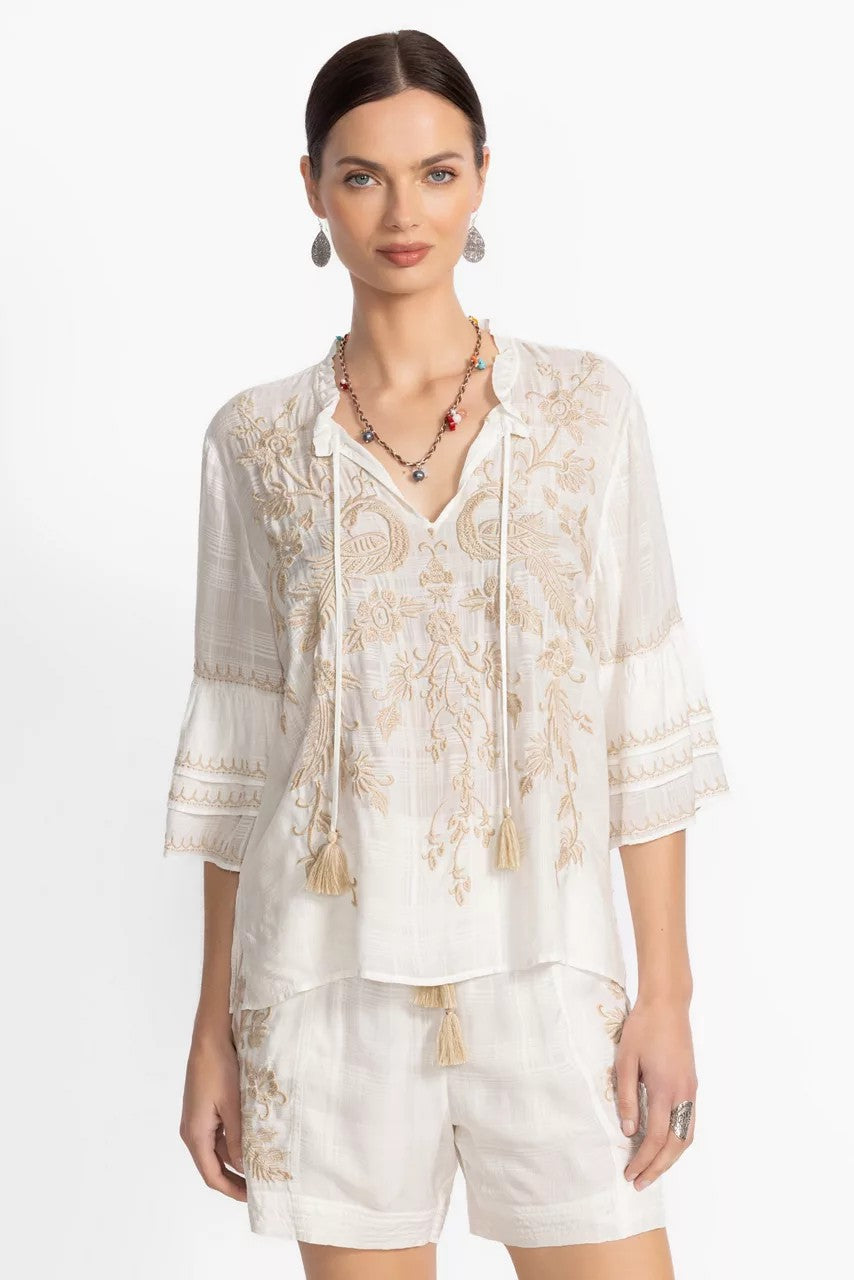 Johnny Was RUFFLE SLEEVE BLOUSE