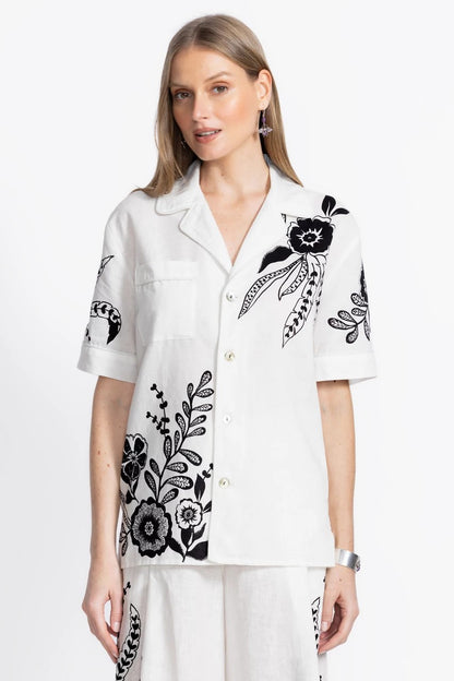 Johnny Was LINEN CAMP SHIRT