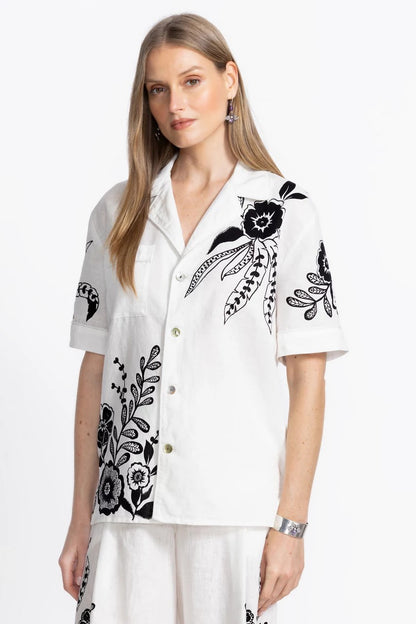 Johnny Was LINEN CAMP SHIRT