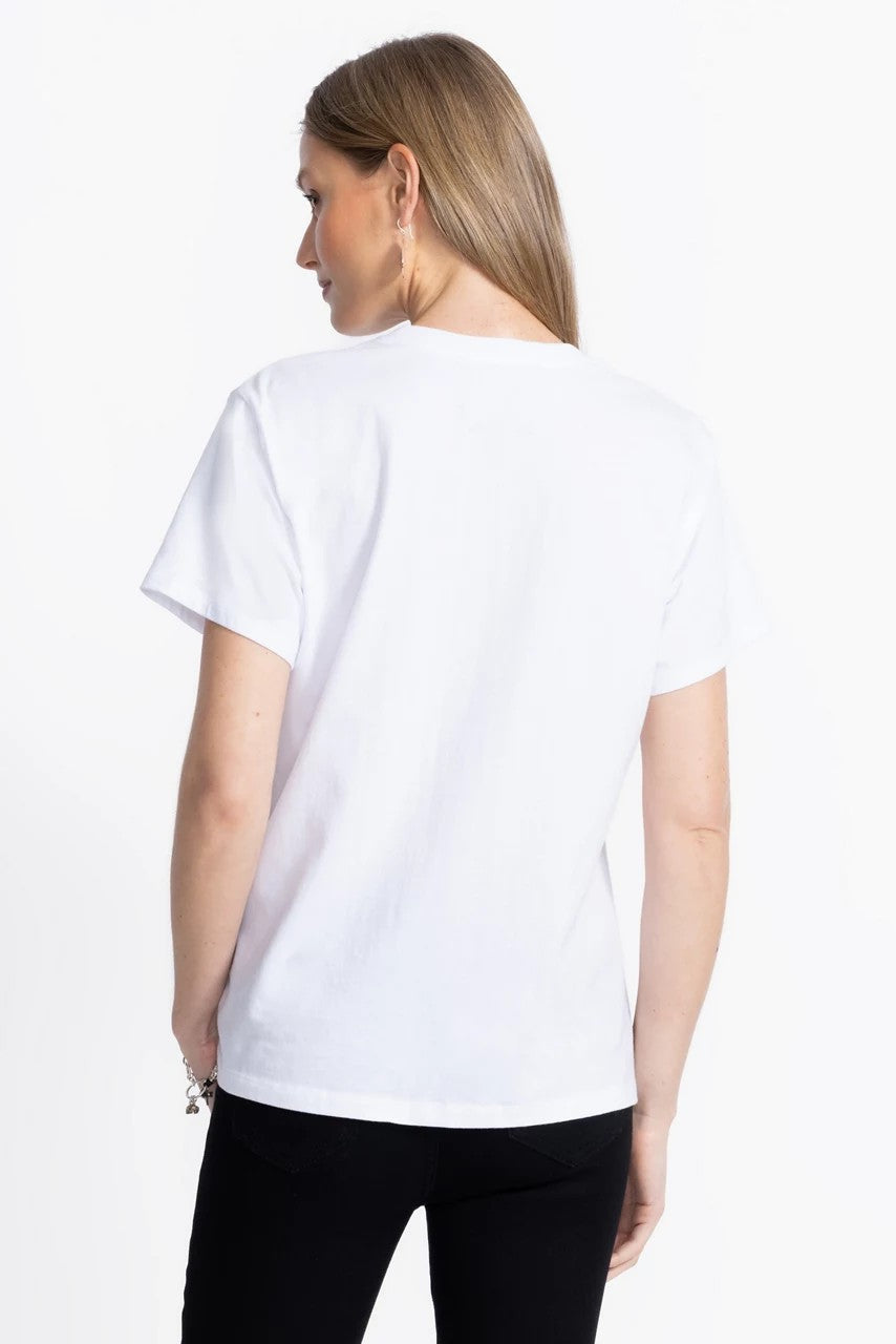 Johnny Was FLOCKED CREW NECK TEE