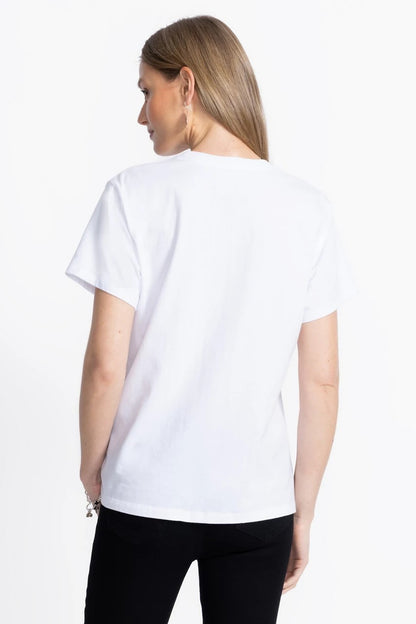 Johnny Was FLOCKED CREW NECK TEE
