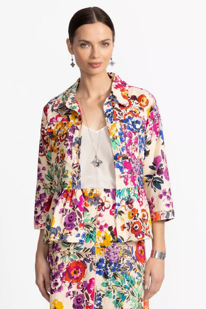 Johnny Was PEPLUM LINEN JACKET