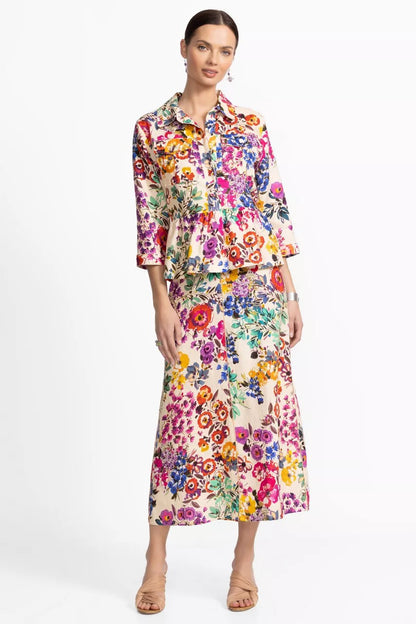 Johnny Was PEPLUM LINEN JACKET