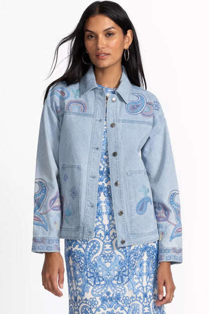 Johnny Was TRAPUNTO DENIM CHORE JACKET