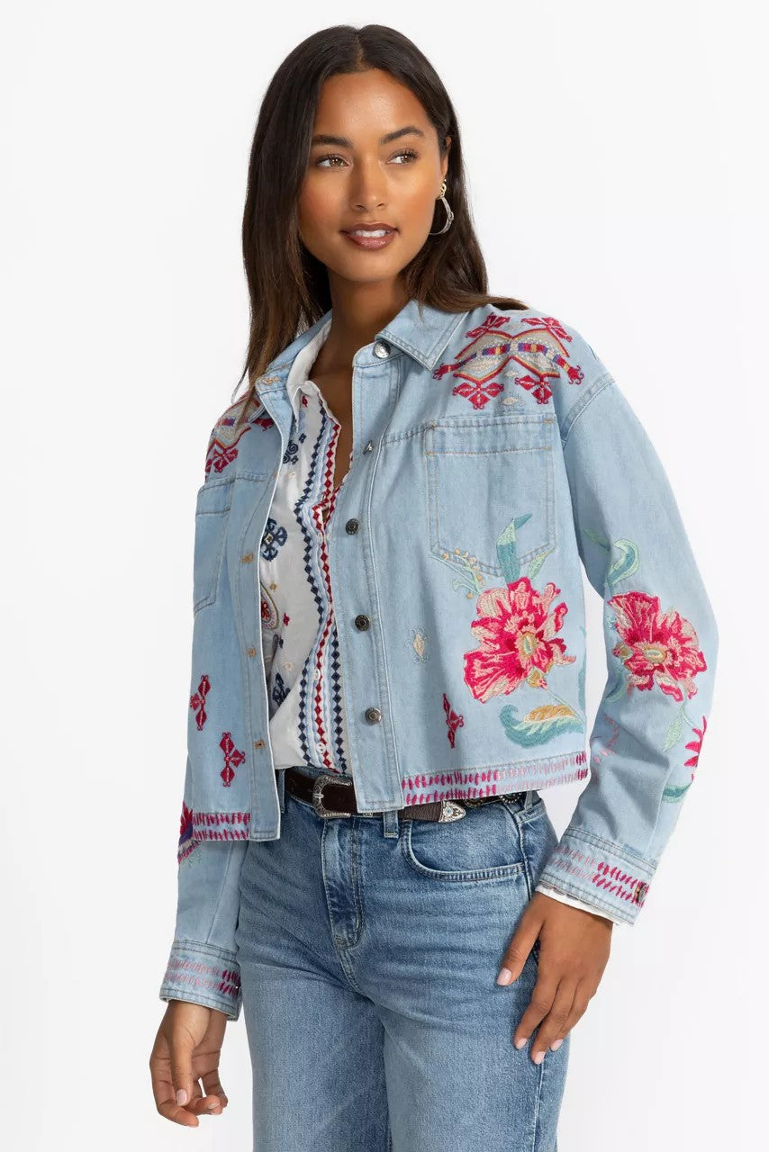 Johnny Was CROPPED DENIM JACKET