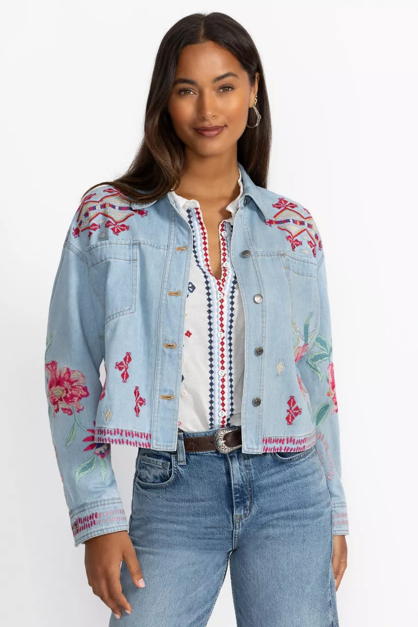 Johnny Was CROPPED DENIM JACKET