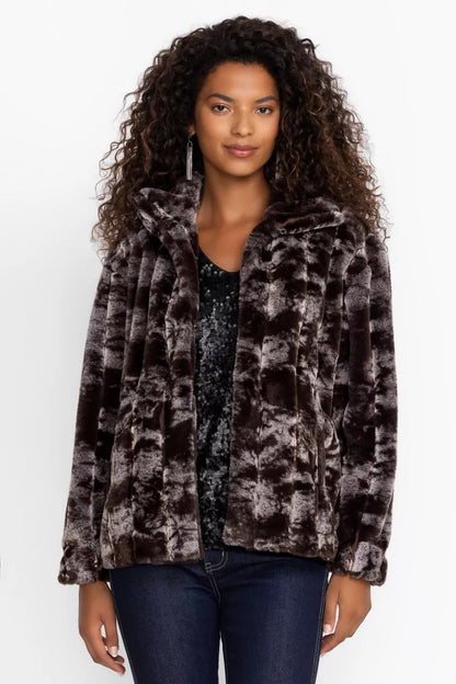 Johnny Was CROPPED FAUX FUR JACKET