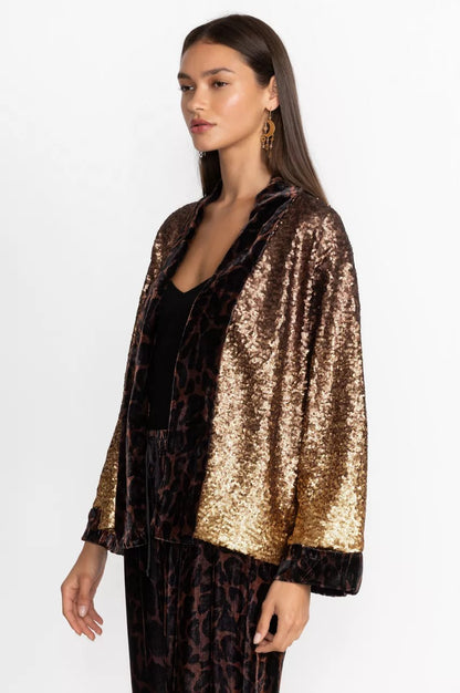Johnny Was Sequin Gold Plaza Kimono