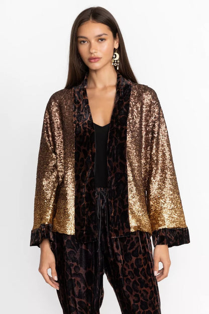 Johnny Was Sequin Gold Plaza Kimono