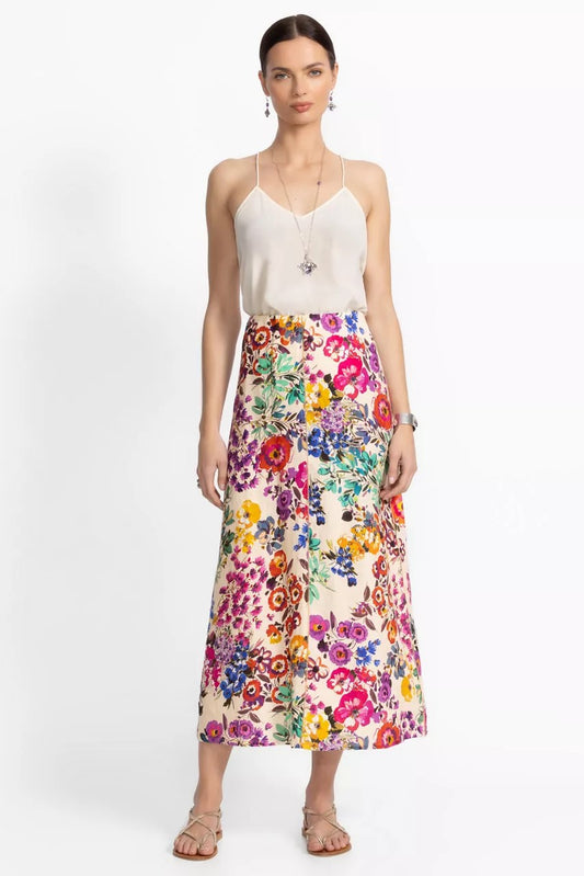 Johnny Was LINEN SEAMED SKIRT