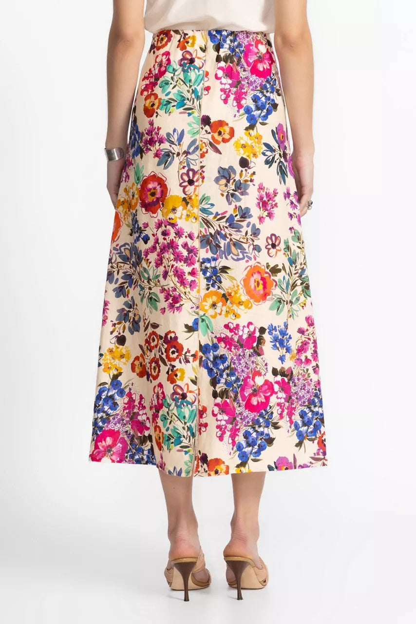 Johnny Was LINEN SEAMED SKIRT