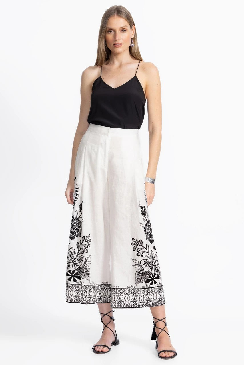 Johnny Was PLEATED LINEN CULOTTE